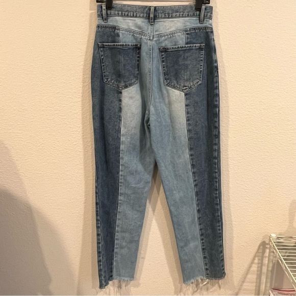 PacSun two tone patch style high rise straight jeans size 28 - Picture 4 of 9